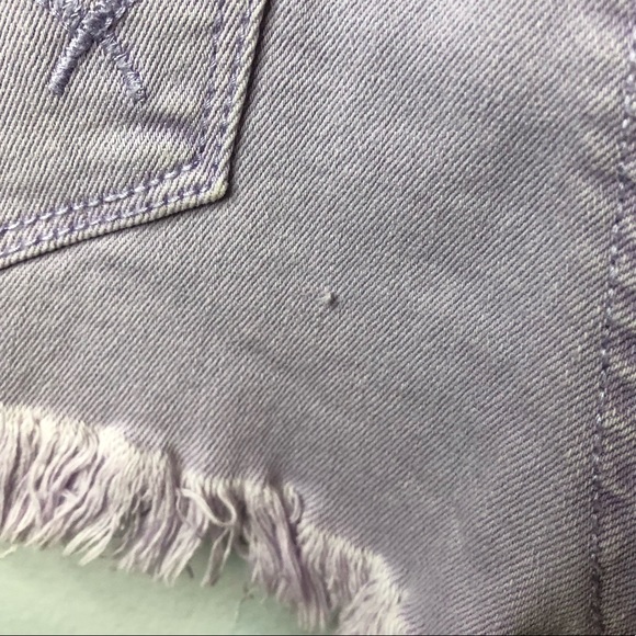 BullHead High Rise Purple Jean Frayed Shorts 1 Jr - Picture 6 of 7